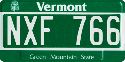 VT license plate NXF766