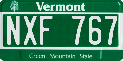 VT license plate NXF767