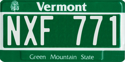 VT license plate NXF771