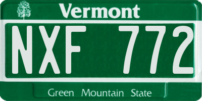 VT license plate NXF772