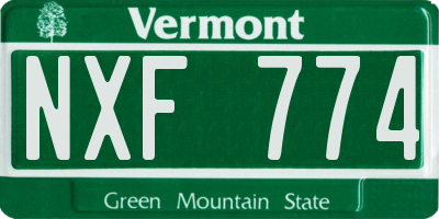 VT license plate NXF774