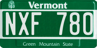 VT license plate NXF780