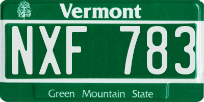 VT license plate NXF783