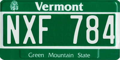VT license plate NXF784