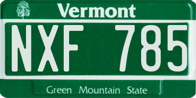 VT license plate NXF785