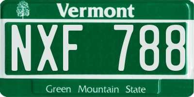 VT license plate NXF788