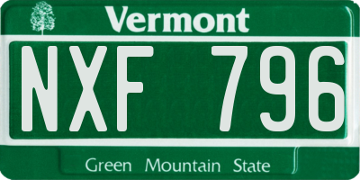 VT license plate NXF796
