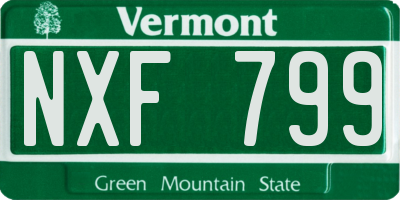 VT license plate NXF799
