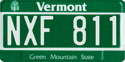 VT license plate NXF811