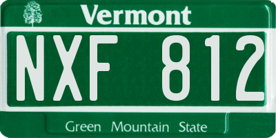VT license plate NXF812