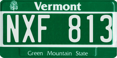 VT license plate NXF813
