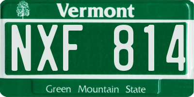 VT license plate NXF814