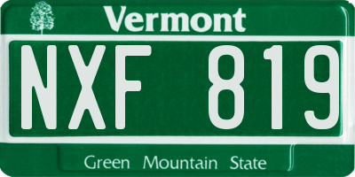 VT license plate NXF819