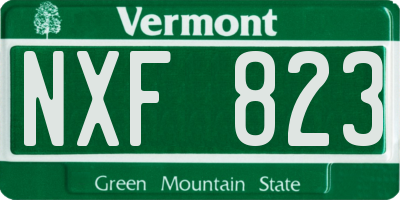 VT license plate NXF823