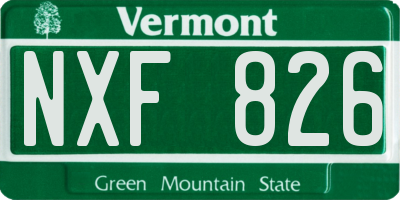 VT license plate NXF826