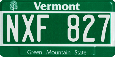 VT license plate NXF827