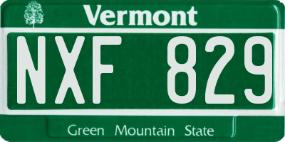 VT license plate NXF829