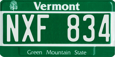 VT license plate NXF834