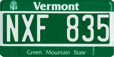 VT license plate NXF835
