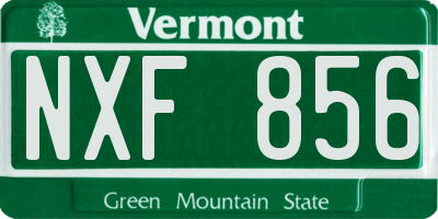 VT license plate NXF856