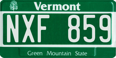 VT license plate NXF859