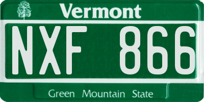 VT license plate NXF866