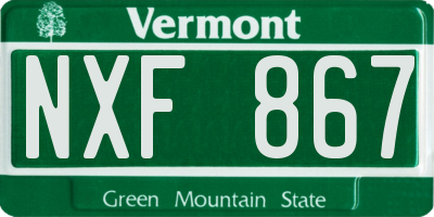 VT license plate NXF867