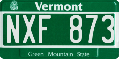 VT license plate NXF873