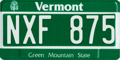VT license plate NXF875