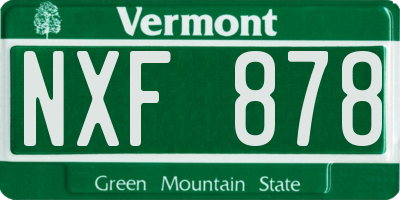 VT license plate NXF878