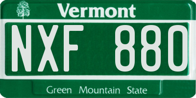 VT license plate NXF880