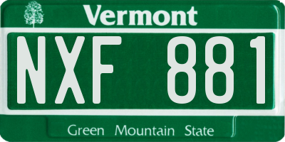 VT license plate NXF881