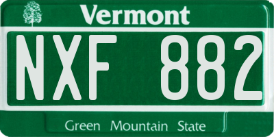 VT license plate NXF882