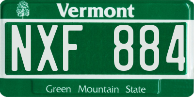 VT license plate NXF884
