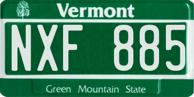 VT license plate NXF885