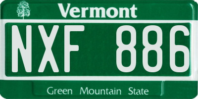 VT license plate NXF886