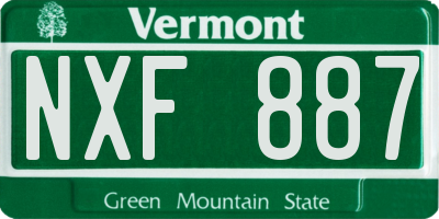 VT license plate NXF887
