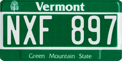 VT license plate NXF897