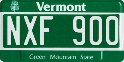 VT license plate NXF900
