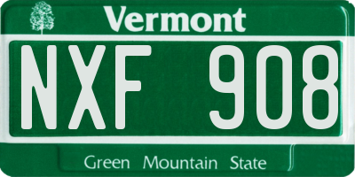 VT license plate NXF908