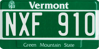 VT license plate NXF910