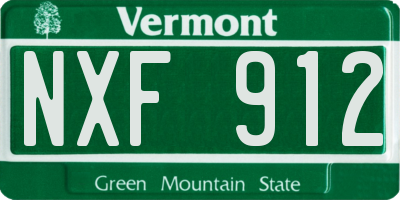 VT license plate NXF912