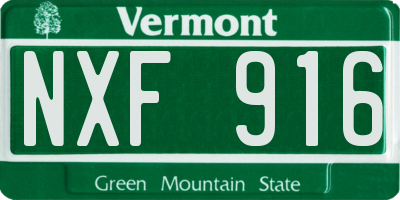 VT license plate NXF916
