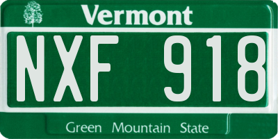 VT license plate NXF918