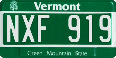 VT license plate NXF919