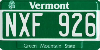 VT license plate NXF926