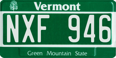 VT license plate NXF946
