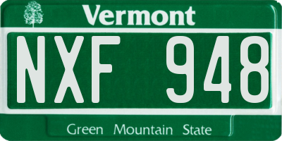 VT license plate NXF948