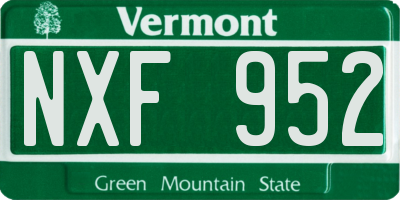 VT license plate NXF952