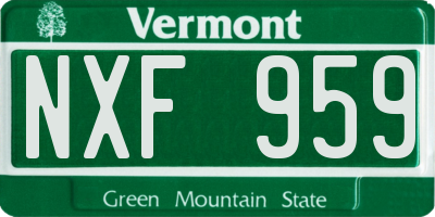 VT license plate NXF959